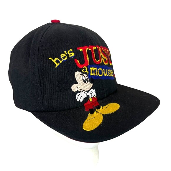 VTG 90s Goofy’s Hat Co Mickey He’s Just A Mouse Snapback Hat  Adult Baseball Cap - Picture 5 of 10
